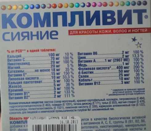Химический состав Компливита