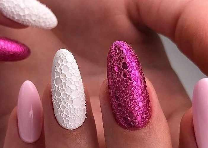 Пенный маникюр (Bubbles nails) с пузырьками воздуха, мыльными, объемными. Фото, как делать дизайн ногтей