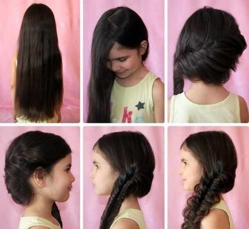 Быстрые и красивые прически для девочек на средние, длинные волосы. Фото