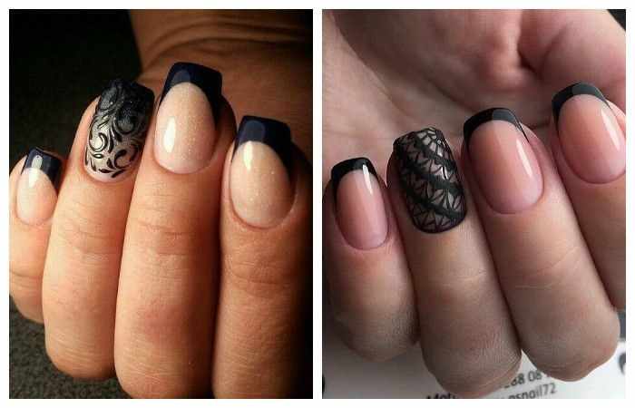Дизайн ногтей в темных тонах на короткие и длинные ногти. Фото, рисунки