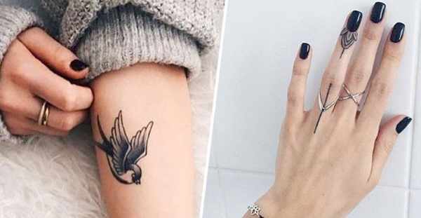 Эскизы маленьких татуировок для девушек на запястье, руку, ногу со смыслом, значение рисунков