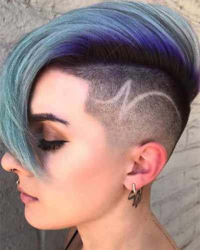 Хаир тату (Hair tattoo) на затылке женские. Фото