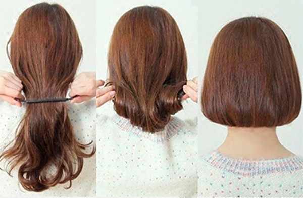 Как сделать короткие волосы с лентой без стрижки