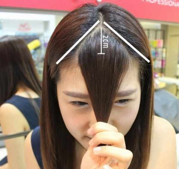 Корейская челка у девушек. Фото, как стричь по бокам, редкую, трансформер, треугольником