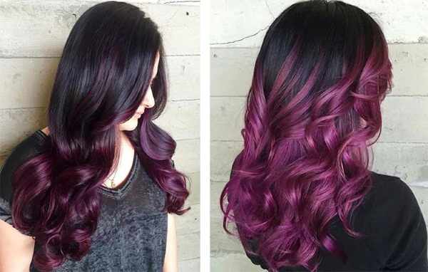 Коричнево-фиолетовый цвет волос. Фото, краски, кому идёт, инструкции окрашивания
