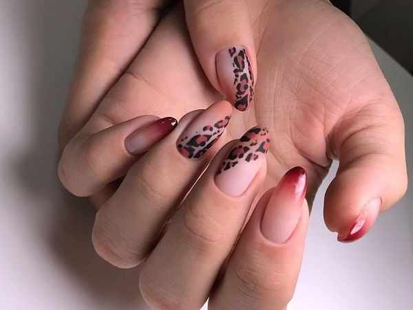 Маникюр леопард. Фото, принты гель-лаком: красный, розовый, белый, черный, французский