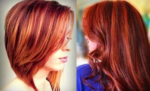 Мелирование на рыжие волосы. Фото калифорнийское, частое, черное, темная, светлая покраска. Как выглядит, как сделать