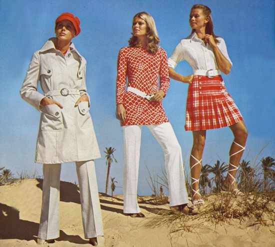 Мода 70-х годов для женщин. Фото СССР, Америка, Франция