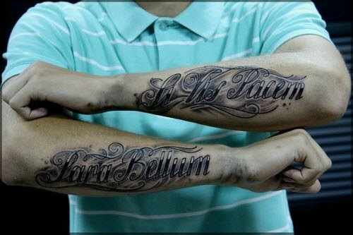 Мужские татуировки на руке: надписи с переводом, их значение, красивые со смыслом, кельтский узор, маленькие, на всю руку, эскизы