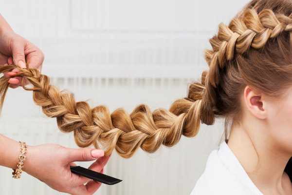 Объемная коса на длинные волосы для девочек. Фото, пошаговое плетение с резинками, на бок