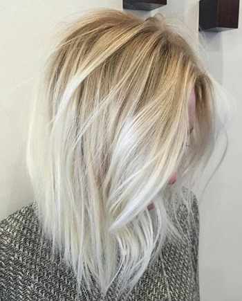 Окрашивание блонд с темными корнями на короткие, средние, длинные волосы. Фото