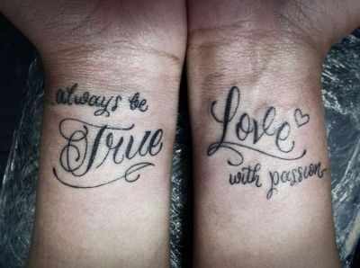 Парные татуировки для двоих влюбленных, для подруг, сестер. Маленькие эскизы, идеи надписи