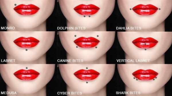 Пирсинг губы: верхней, нижней. Фото у девушек, как делается, сколько заживает, как ухаживать, цена процедуры