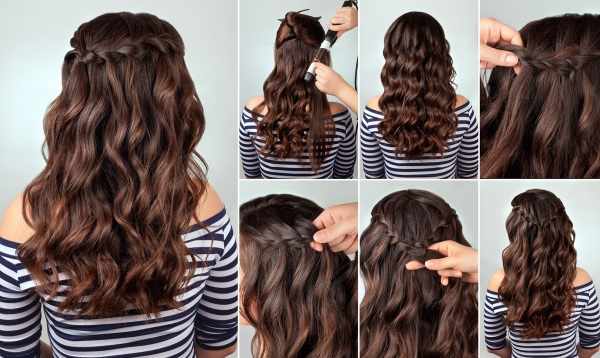 Прическа Водопад на длинные, средние, короткие волосы. Как сделать пошагово с фото