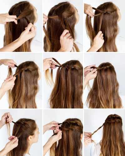Прическа Водопад на длинные, средние, короткие волосы. Как сделать пошагово с фото