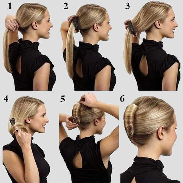 Как сделать прическу волосы назад женскую с начесом