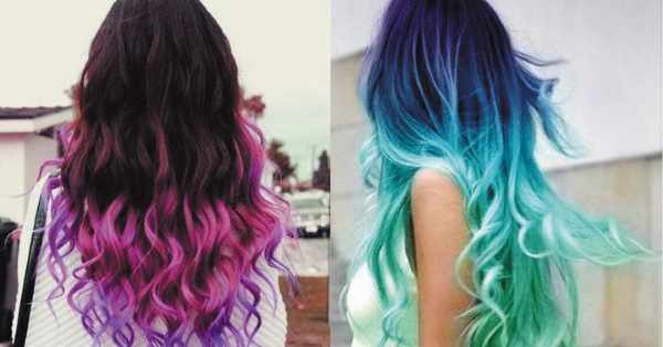 Разноцветные волосы у девушек. Фото на короткие, длинные, средние волосы, кончики, скрытое окрашивание