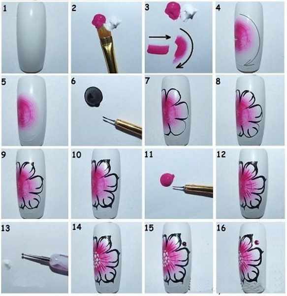 Рисование на ногтях для начинающих гель-лаком, акварелью, акриловыми красками, вензеля. Схемы, инструкции