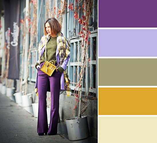 С каким цветом сочетается сиреневый в одежде для женщин. Фото