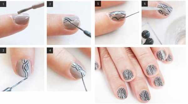 Серый маникюр на коротких ногтях. Фото, дизайн с рисунком, новинки 2021
