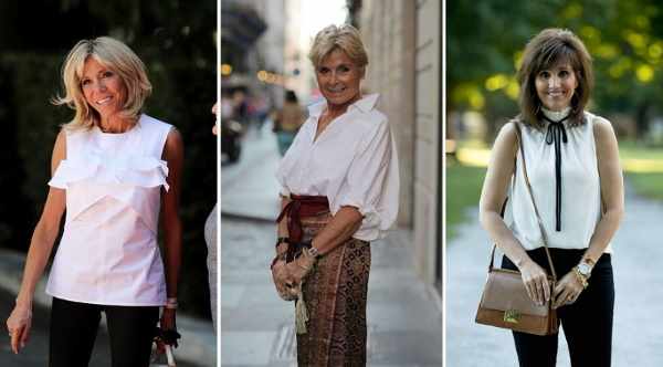Стильные блузки для женщин элегантного возраста 50-60 лет. Фото