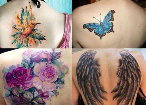 Татуировки на спине - женские, мужские, красивые на пояснице у девушек, лопатке, позвоночнике, на всю спину