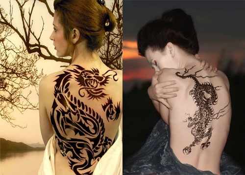Татуировки на спине - женские, мужские, красивые на пояснице у девушек, лопатке, позвоночнике, на всю спину