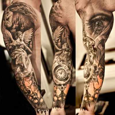 Татуировки для мужчин на плече: славянские, кельтские узоры, надписи, со смыслом силы и добра, черно-белые и цветные
