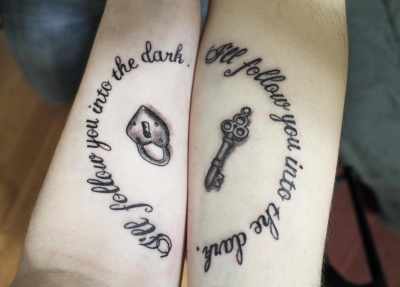 Татуировки для пары влюбленных со смыслом, надписи, фото с расшифровкой