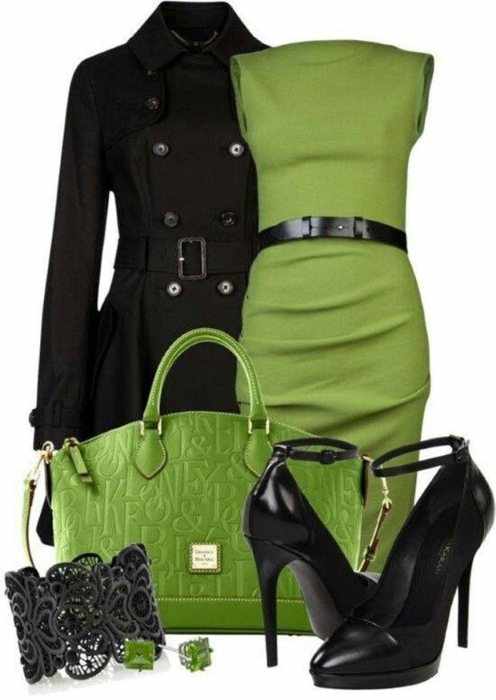 Зеленый цвет в одежде. С чем сочетается, к какому подходит, кому идет, с чем носить. Фото